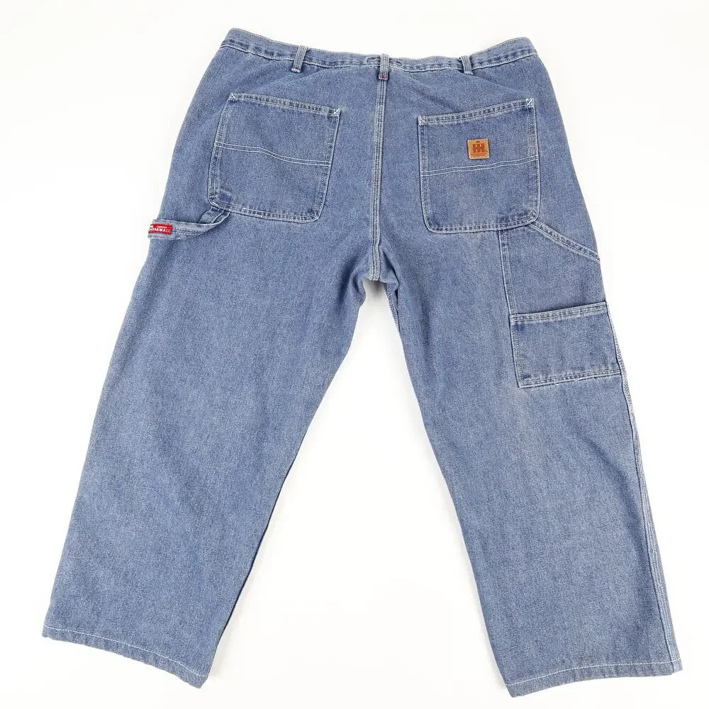 International Harvester Farmall Mens 42x30 Regular Carpenter Work Blue Jeans - Picture 3 of 12